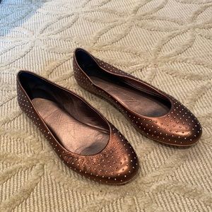 Giuseppe Zanotti bronze studded flats